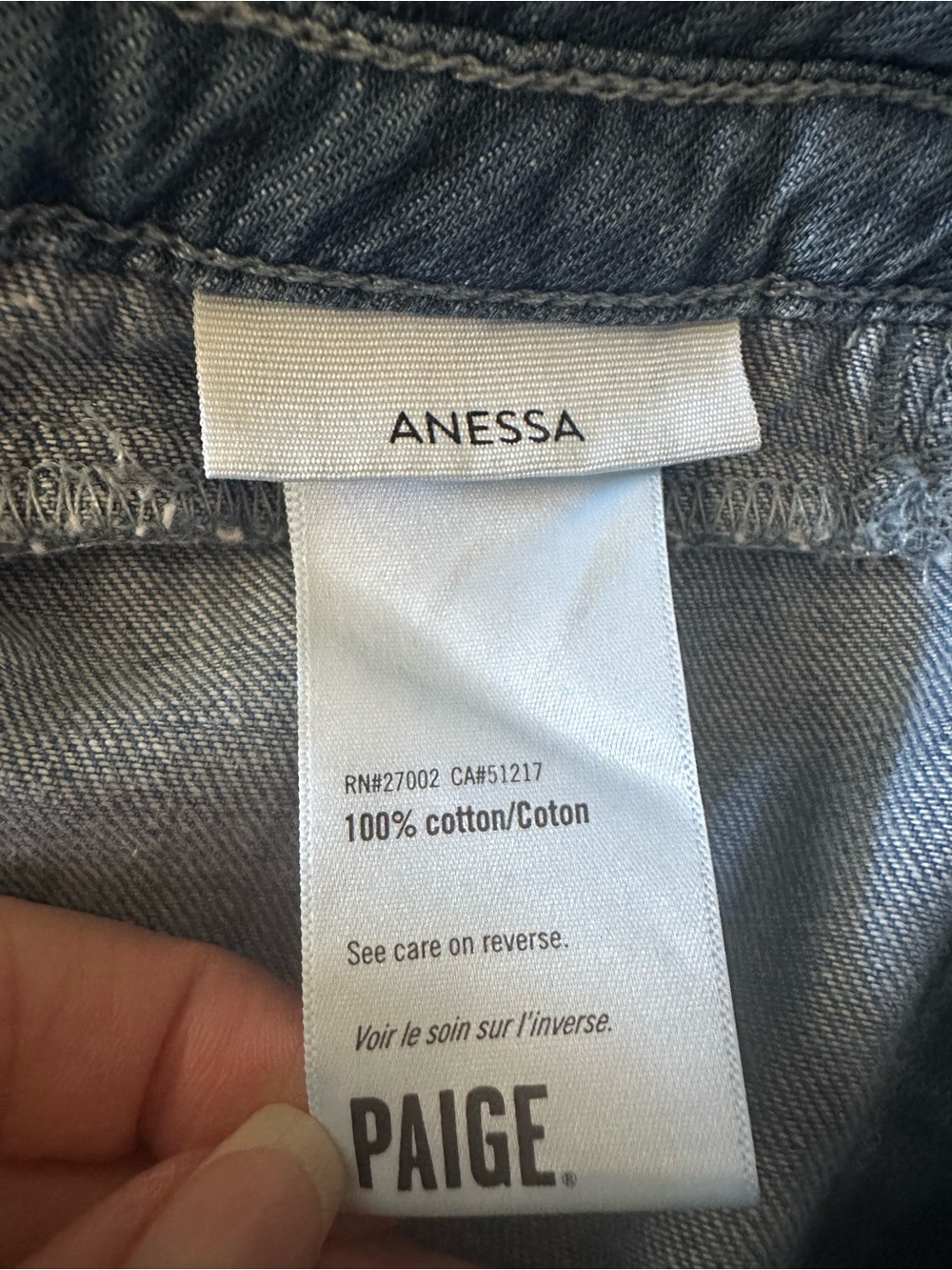 Paige Anessa Wide Leg Tie-Waist Denim Jeans - Blue size 31 NWT - Picture 5 of 11